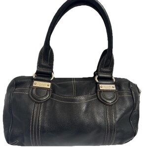 Tignanello Handbag Purse Genuine Leather Black Satchel ShoulderBag